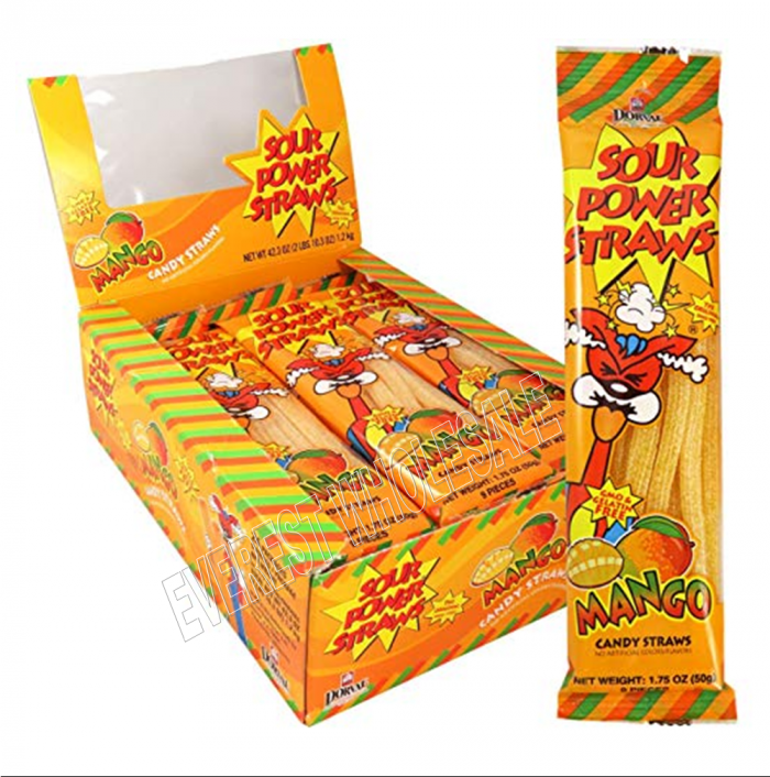 Sour Power Straws * Mango * 24 pks - Image 1
