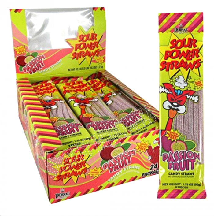 Sour Power Straws * Passion Fruit * 24 pks - Image 1