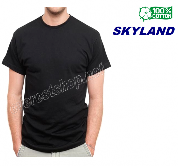 Skyland Crew Neck Tshirt Black Color * Select Your Size * 3 Pcs - Image 1