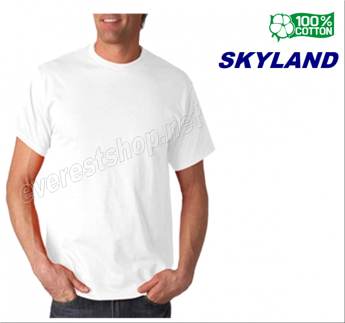 Skyland Crew Neck Tshirt White Color * Select Your Size * 3 Pcs - Image 1