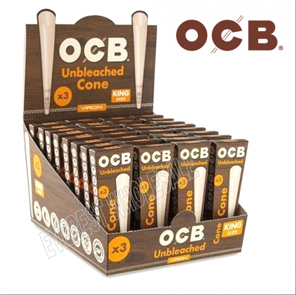OCB Paper Cone King Size 3 Cones Pack * 32 Packs Everest
