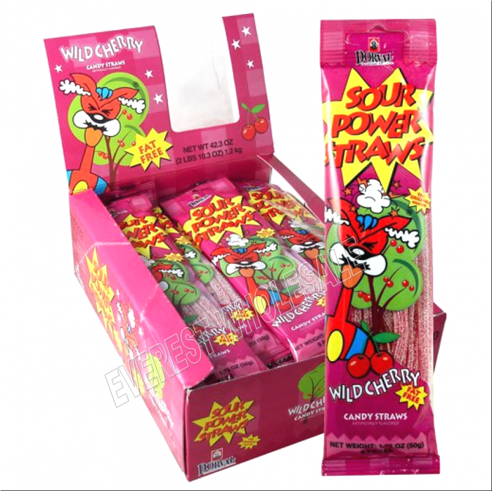 Sour Power Straws * Wild Cherry * 24 pks - Image 1
