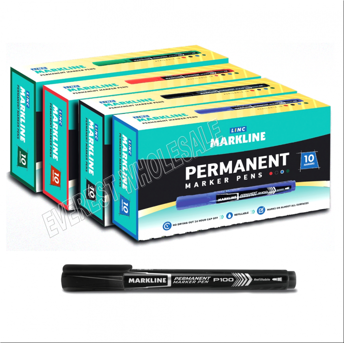 Linc Markline Permanent Marker 10 Count Pack * Black - Image 1