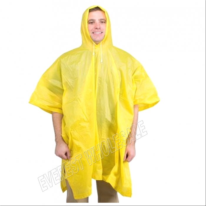 Waterproof Nylon Rain Pancho Adult One Size - Image 1