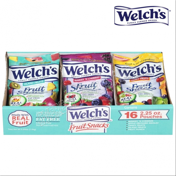 Welch’s Fruit Snacks 2.25 oz 16 Pcs * Island Berries & Cherries * Everest