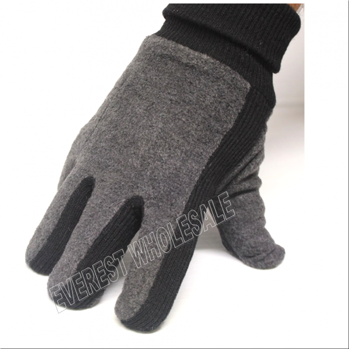 Insulated Thermal Fleece Winter Glove with Leather Palm - Image 2