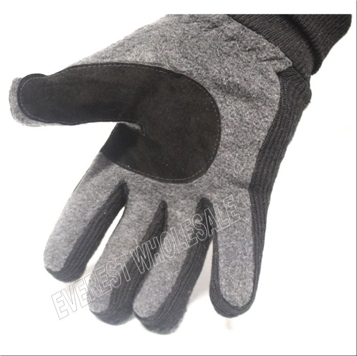 Insulated Thermal Fleece Winter Glove with Leather Palm - Image 3