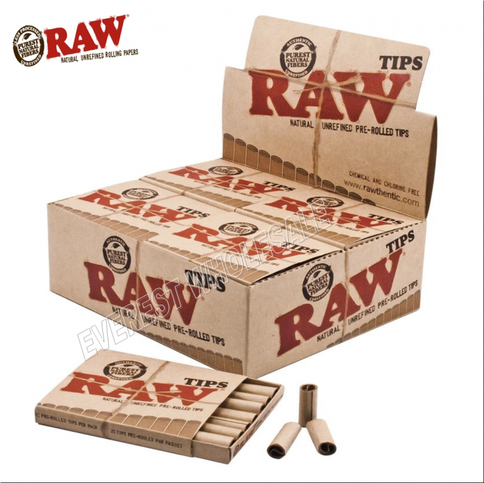 Raw Unrefined Pre-Rolled Tips 21 Tips Per Pack * 20 Packs - Image 1