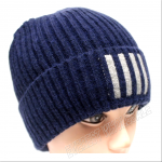 Double Fleece Sport Insulation Striped Logo Winter Hat - Image 2