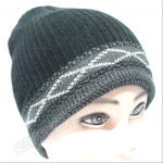 Double Fleece Sport Insulation Geometric Stripes Winter Hat