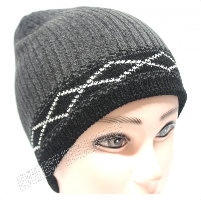 Double Fleece Sport Insulation Geometric Stripes Winter Hat - Image 5