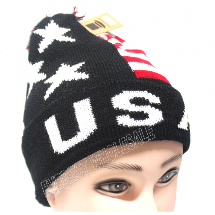 Double Fleece Sport Insulation New York and USA Flag Winter Hat - Image 5