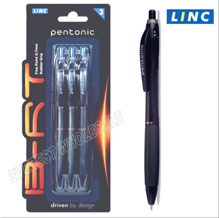 LINC Premium Quality Retractable Pen BRT 3 ct pack * Blue * 3 Packs - Image 1