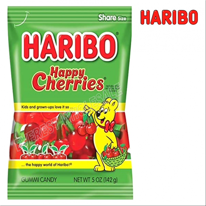 Haribo Gummi Candy 5 oz * Happy Cherries * 6 pcs - Image 1