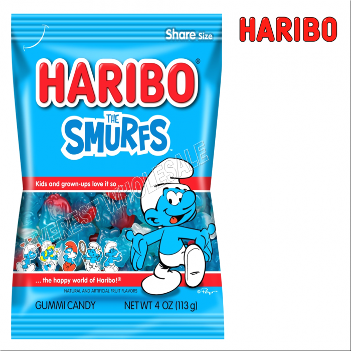 Haribo Gummi Candy 5 oz * Smurfs * 6 pcs - Image 1