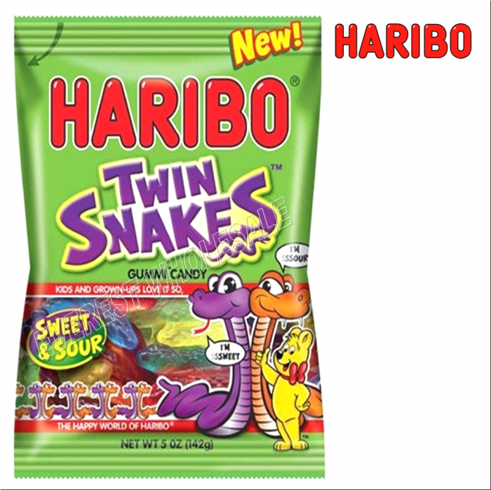 Haribo Gummi Candy 5 oz * Twin Snakes * 6 pcs - Image 1