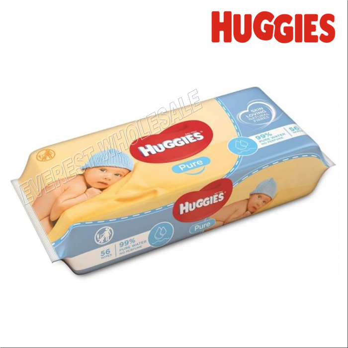 Huggies Baby Wipes Refill Pack 56 ct * Pure * 2 pcs - Image 1