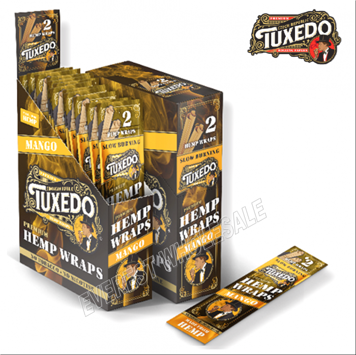 Tuxedo Hemp Wrap Rolling Paper 2 ct Pack x 25 Packs * Mango * - Image 1