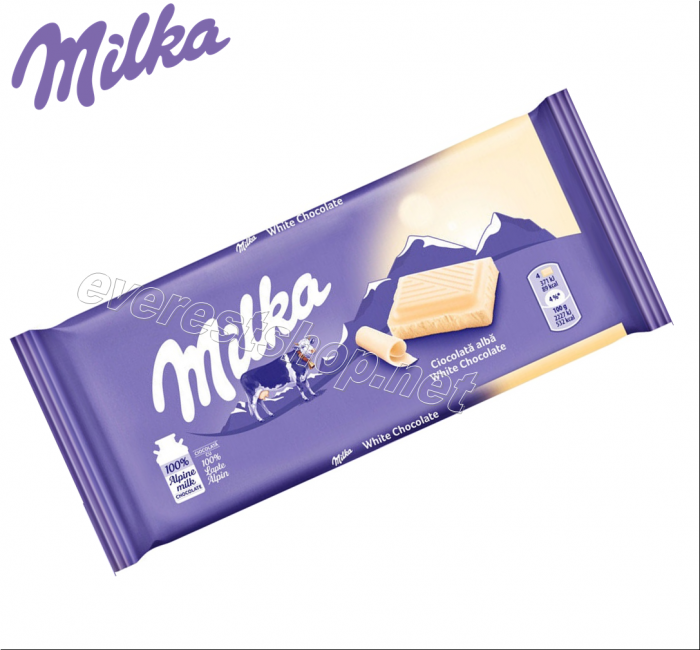 Milka Milk Chocolate 100 g x 22 pcs * White Chocolate * - Image 1