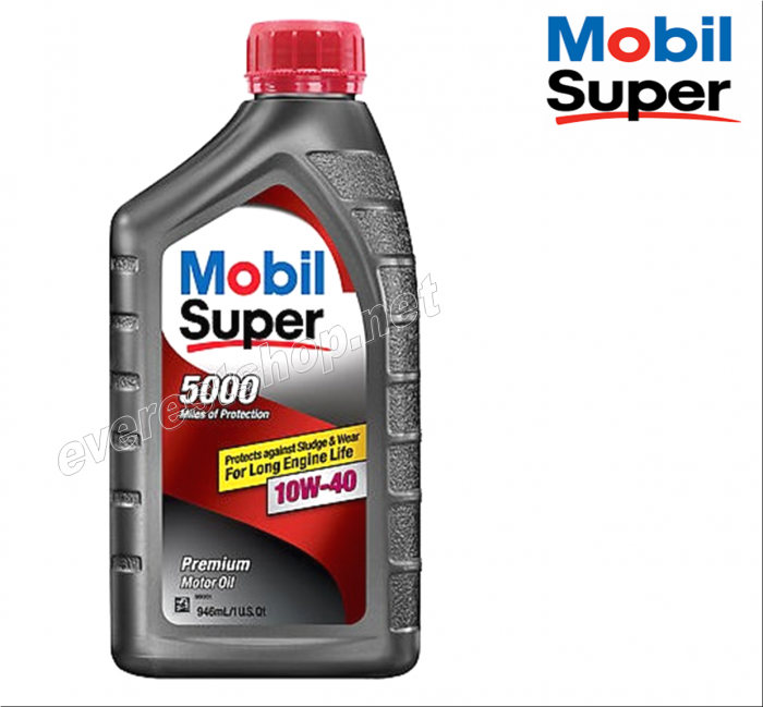 Mobil Super  5000 Motor Oil 1 Qt * 10W-40 * 6 pcs - Image 1