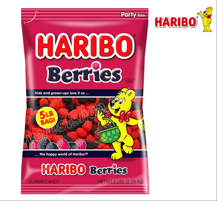 Haribo Gummi Candy Share Size 5 oz * Berries * 6 pcs - Image 1