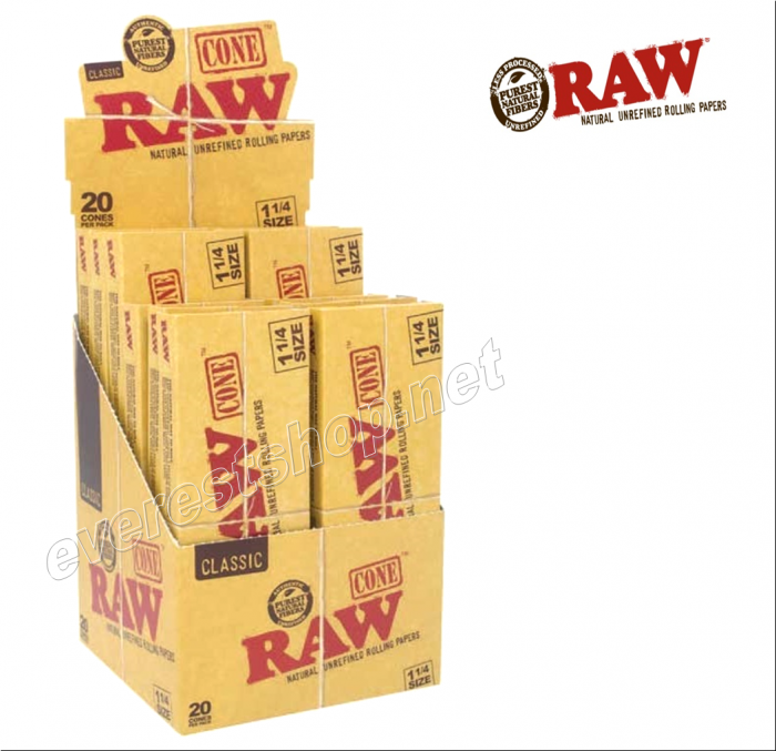 Raw Cone 20 Ct x 12 Pcs * 1 1/4 Size * - Image 1