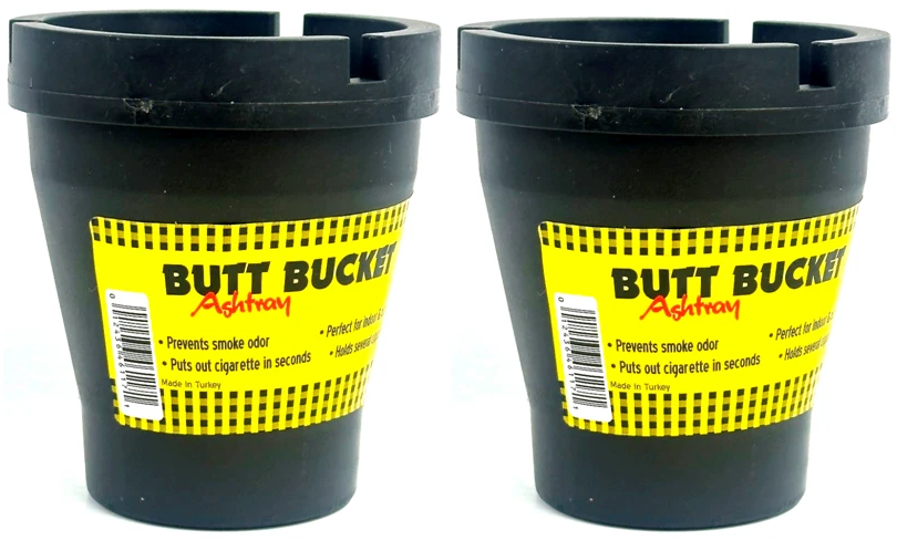 ashtray Butt Bucket Black Color Plastic Ashtray for Car * 2 pcs - Image 1