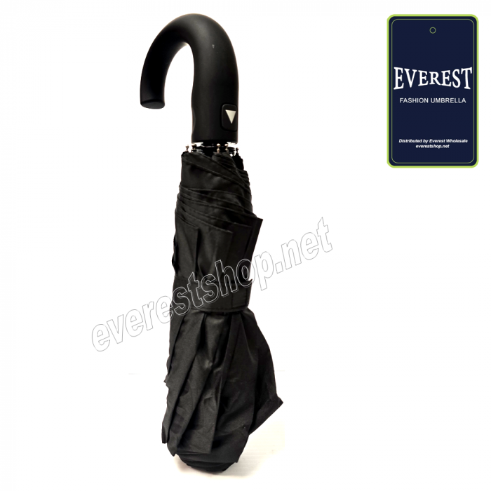 Everest Fast Open Automatic Short J Hold Black Fashion Umbrella Model #2 - Image 1