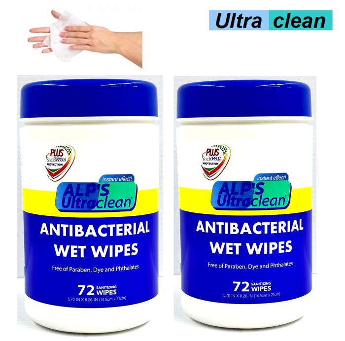 Ultra Clean-X Antibacterial Wet Wipes 72 Wipes * 3 pcs - Image 1