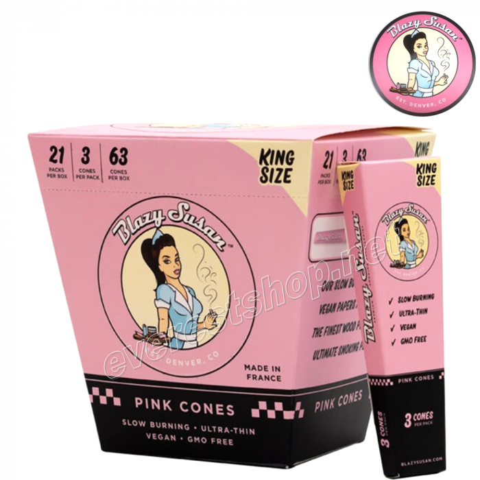 Blazy Susan PreRolled Cones 3×21 = 63 Cones * King Size Slim * - Image 1