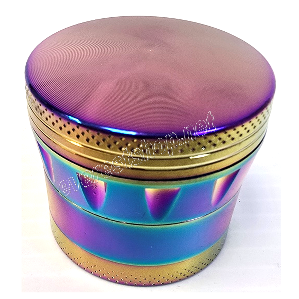 GRINDER RAINBOW 01 Tobacco Metal Grinder 4 parts With Filter * Rainbow - Image 1