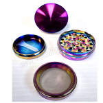 Tobacco Metal Grinder 4 parts With Filter * Rainbow - Image 2