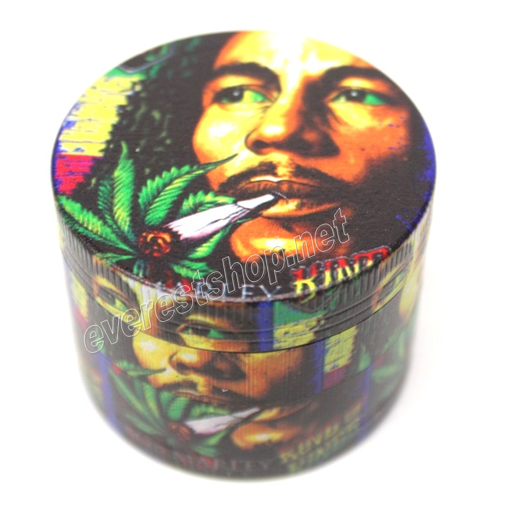 TOBACCO GRINDER BOB MARLEY Tobacco Metal Grinder 3 parts With Filter * Bob Marley - Image 1