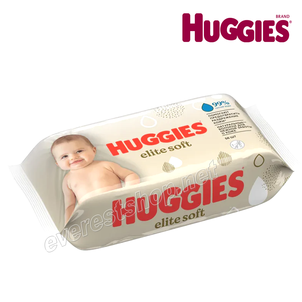 HUGGIES BABY WIPES ELITE SOFT Huggies Baby Wipes Refill Pack 56 ct * Elite Soft * 2 pcs - Image 1