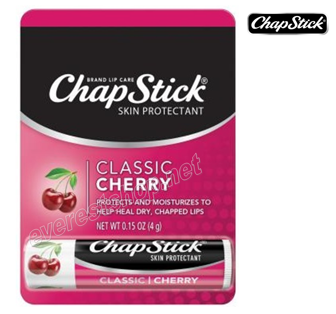 CHAPSTICK CHERRY Chapstick Lip Balm Classic Blister Pack * Cherry * 6 pcs - Image 1