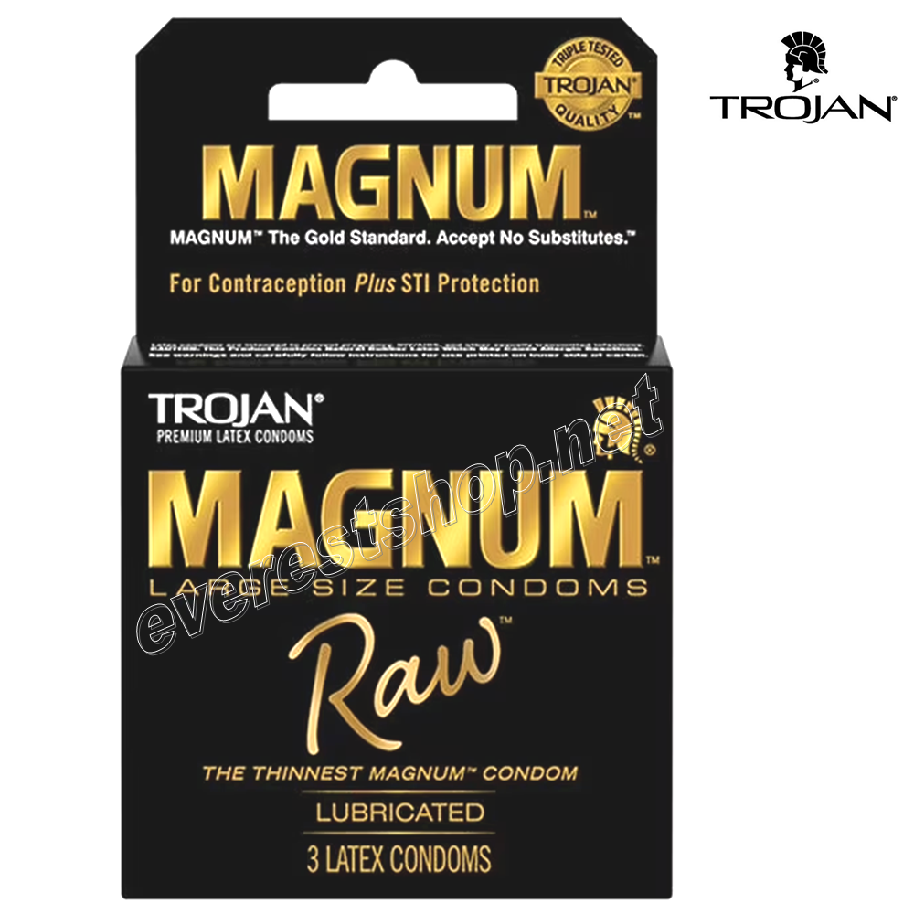 MAGNUM RAW Trojan Magnum Condom 3 ct Pack * Raw * 6 Packs - Image 1